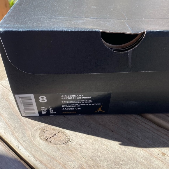 Air Jordan 1 Retro High Premium Pure Platinum/Desert Sand - Picture 8 of 10